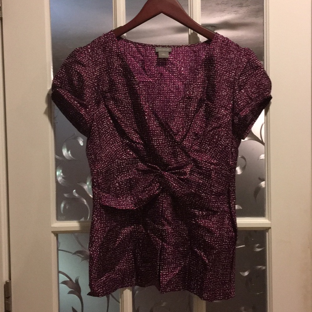 Anne Taylor Plum, V-Neck, Top